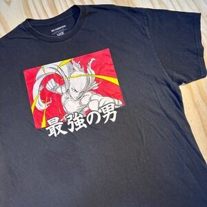 Viz Media One Punch Man Saitama Graphic T-Shirt Mens XL Black Anime Manga Tee